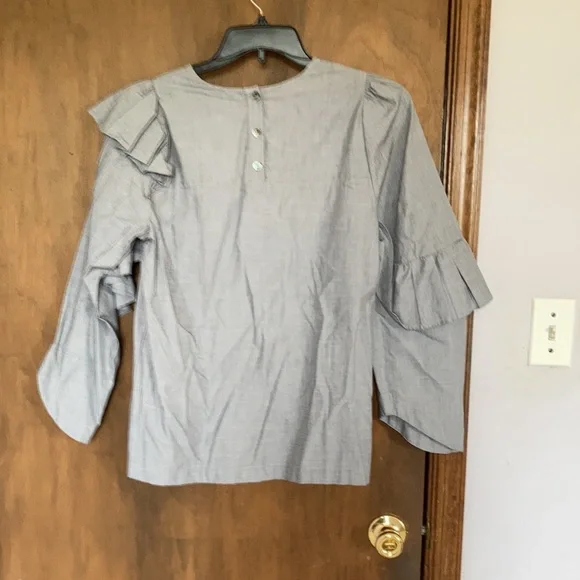 Clu blouse with ruffle sleeves 100% cotton top size M - Picture 13 of 16